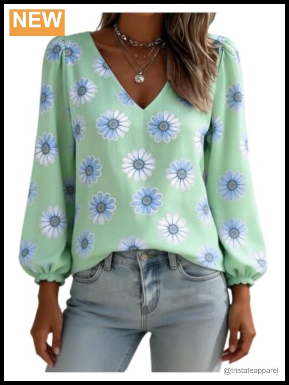 Plus Size Boho V Neck Long Sleeve Blouse Soft Floral Pullover Tunic Top